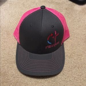 Pink and Gray Turning Point Freedom Trucker Hat